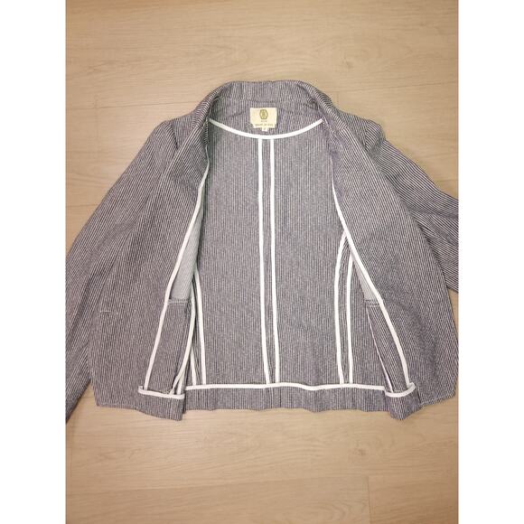 KOCH Made in USA Striped Blazer in Lightweight Cotton-Linen Feel, Size S - Picture 7 of 12